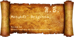 Metykó Brigitta névjegykártya
